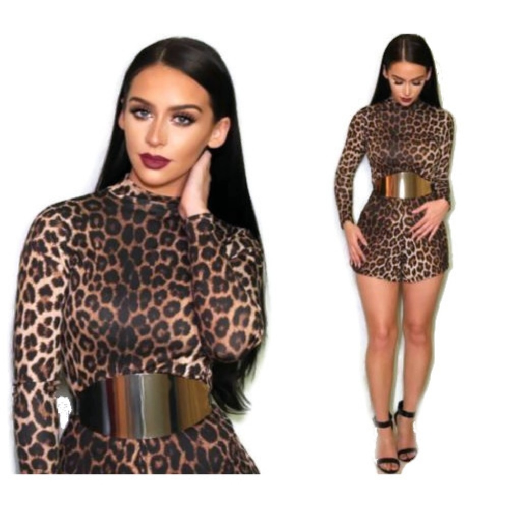leopard romper animal print jumpsuit size 6 small